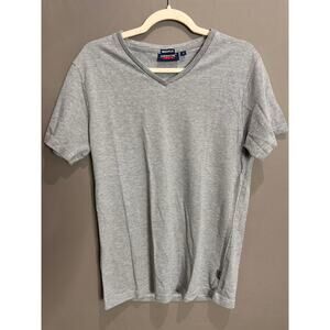 Jordache Mens Mens Short Sleeve Shirt Grey M Striped Casual Cotton Athletic
